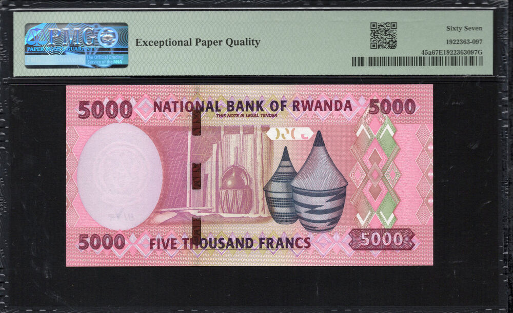 Rwanda - 5.000 Francs 2024 - Pick # 45a - PMG 67 EPQ