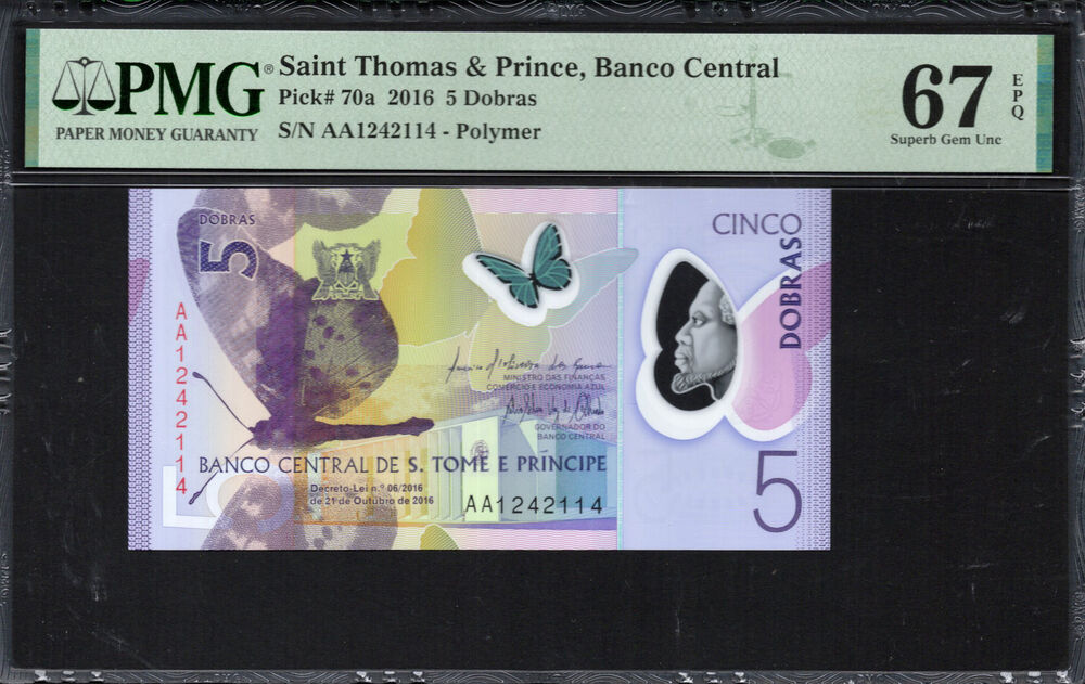 Sao Tome and Principe - 5 Dobras 2016 - Pick # 70a - PMG 67 EPQ