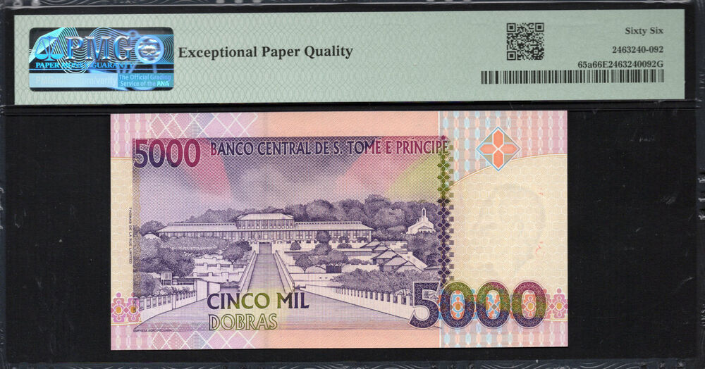 Sao Tome and Principe - 5.000 Dobras 1996 - Pick # 65a - PMG 66 EPQ