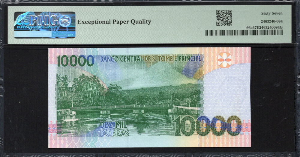 Sao Tome and Principe - 10.000 Dobras 1996 - Pick # 66a - PMG 67 EPQ
