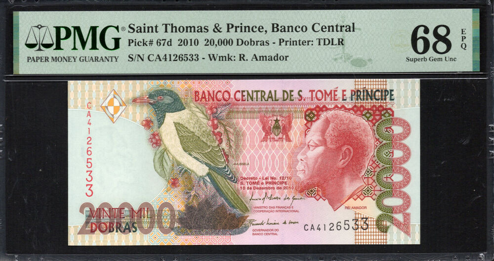 Sao Tome and Principe - 20.000 Dobras 2010 - Pick # 67d - PMG 68 EPQ