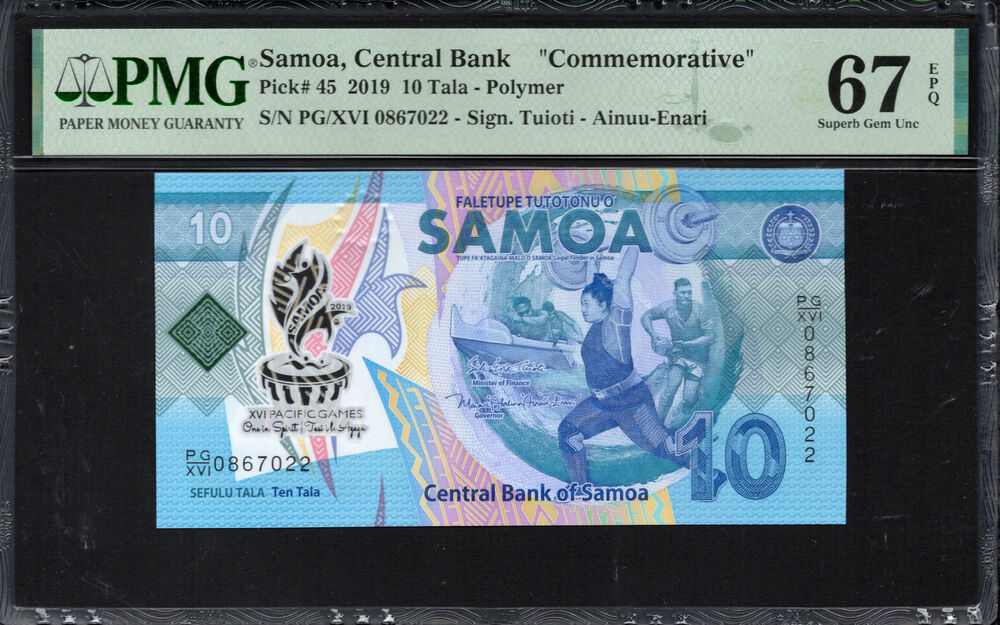 Samoa - 10 Tala 2019 - Pick # 45 - PMG 67 EPQ
