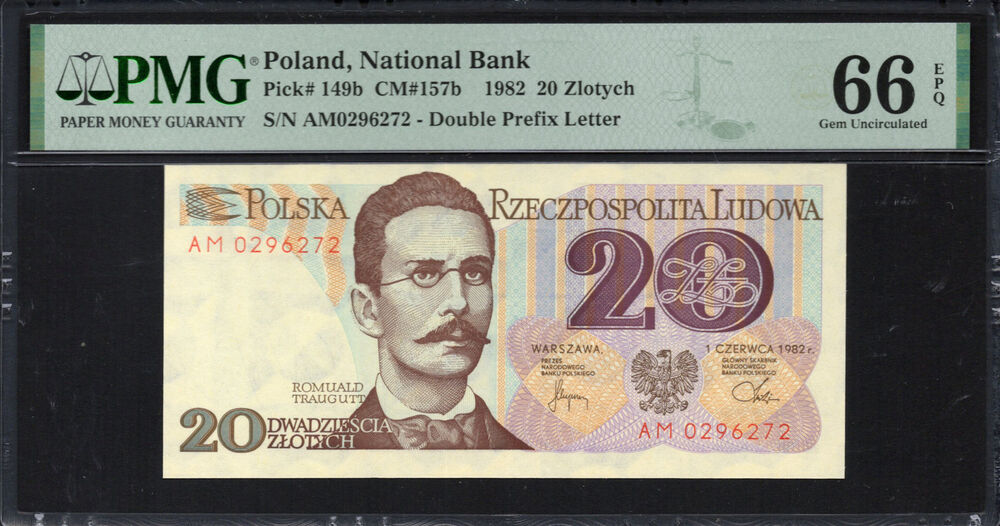 Poland - 20 Zlotych 1982 - Pick # 149b - PMG 66 EPQ