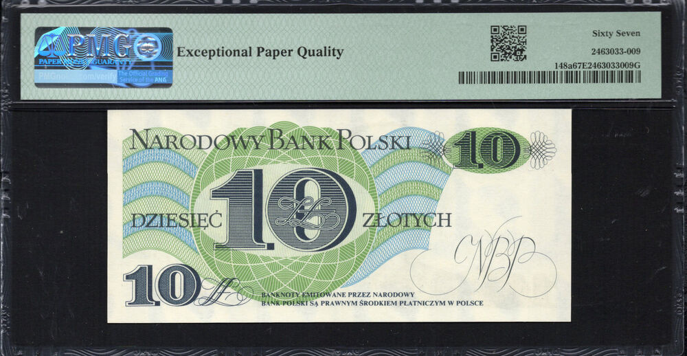 Poland - 10 Zlotych 1982 - Pick # 148a - PMG 67 EPQ