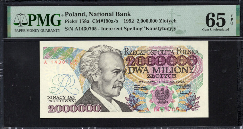 Poland - 2.000.000 Zlotych 1992 - Pick # 158a - PMG 65 EPQ