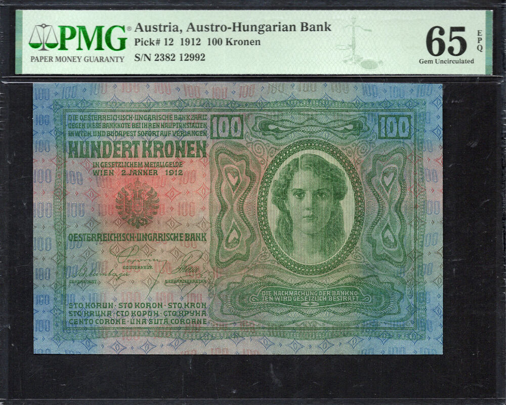 Austria - 100 Kronen 1912 - Pick # 12 - PMG 65 EPQ