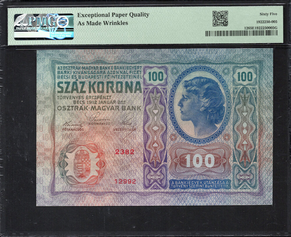 Austria - 100 Kronen 1912 - Pick # 12 - PMG 65 EPQ