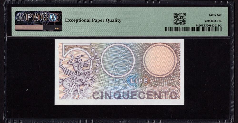 Italy - 500 Lire 1974-79 - Pick # 94 - PMG 66 EPQ