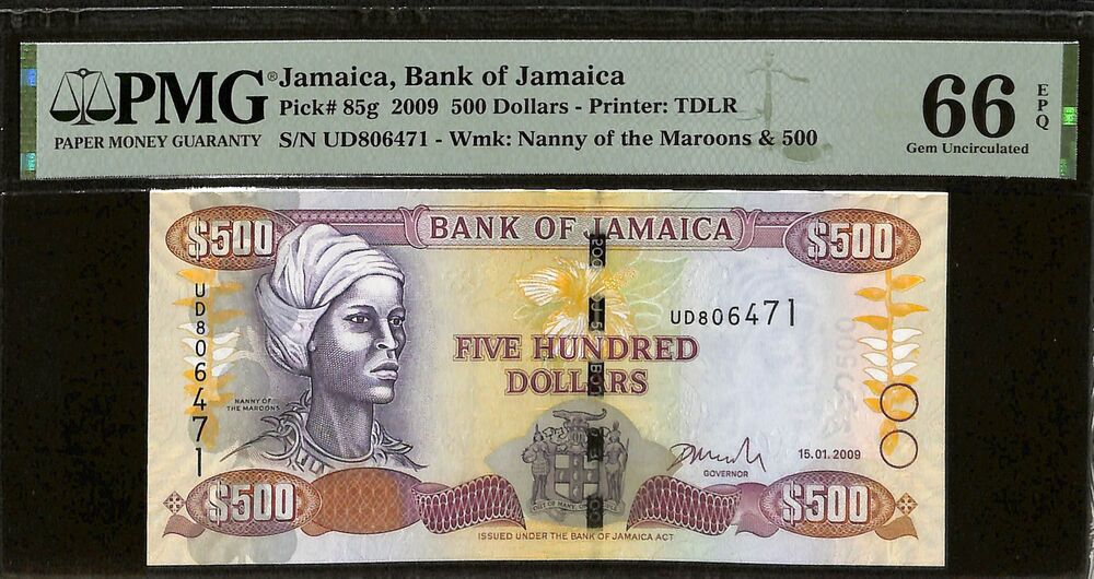 Jamaica - 500 Dollars 2009 - Pick # 85g - PMG 66 EPQ