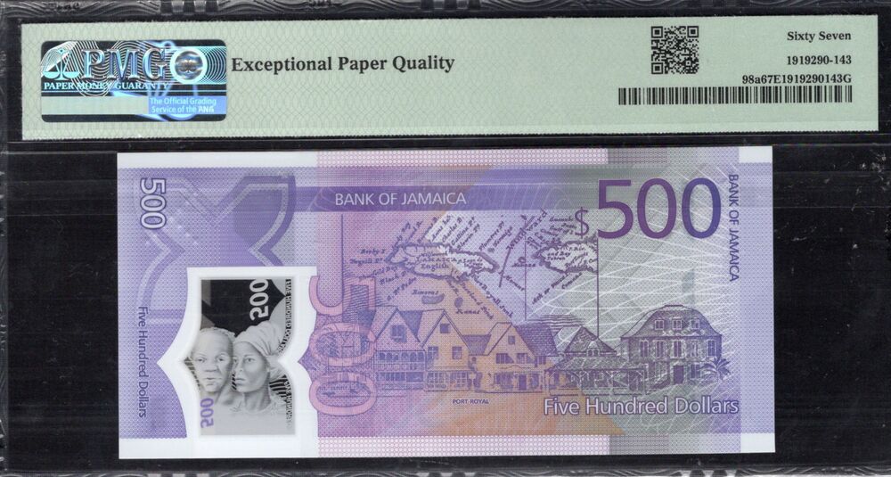 Jamaica - 500 Dollars 2022 - Pick # 98a - COMEMMORATIVE - PMG 67 EPQ
