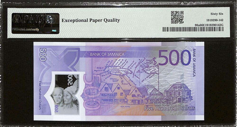 Jamaica - 500 Dollars 2022 - Pick # 98a - COMMEMORATIVE - PMG 66 EPQ