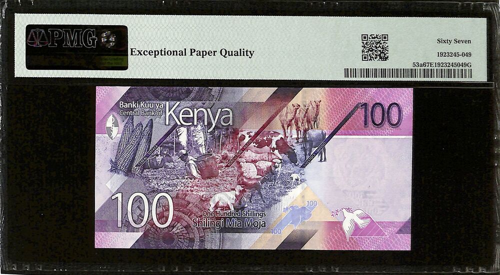 Kenya - 100 Shillings 2019 - Pick # 53a - PMG 67 EPQ