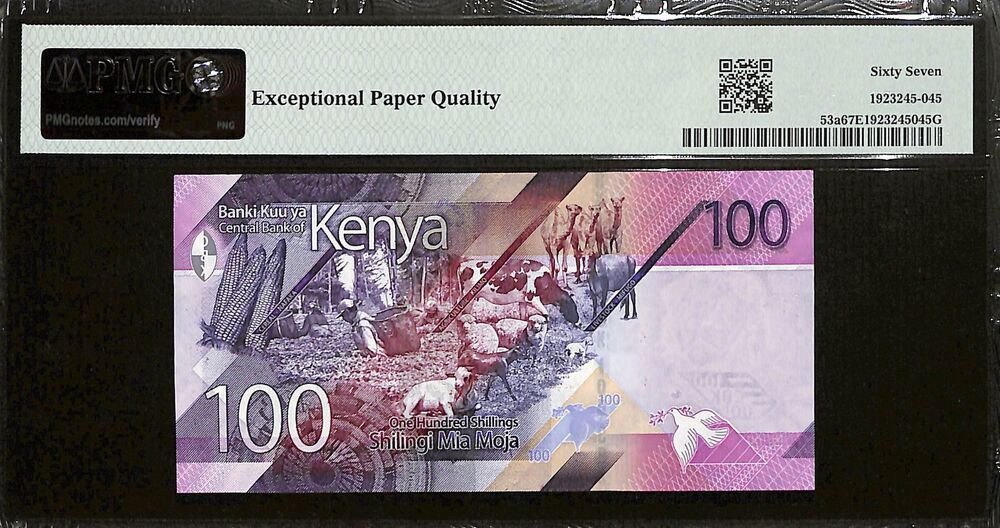 Kenya - 100 Shillings 2019 - Pick # 53a - PMG 67 EPQ