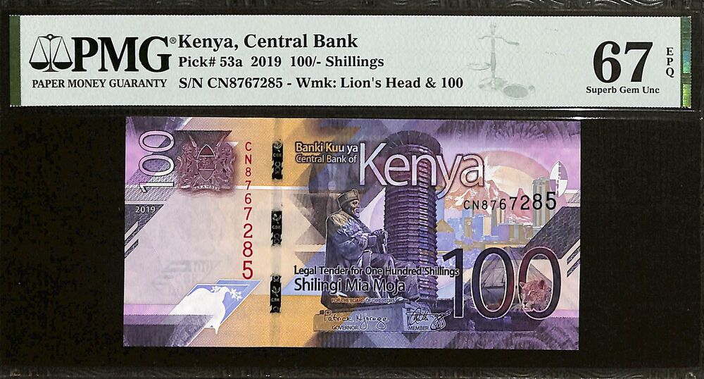 Kenya - 100 Shillings 2019 - Pick # 53a - PMG 67 EPQ