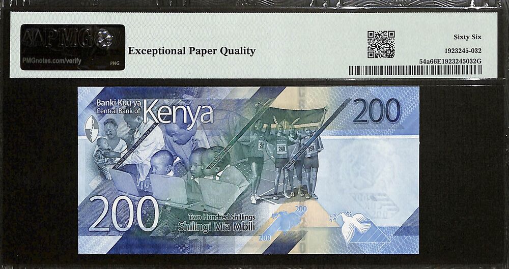Kenya - 200 Shillings 2019 - Pick # 54a - PMG 66 EPQ