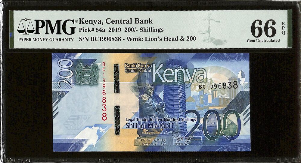 Kenya - 200 Shillings 2019 - Pick # 54a - PMG 66 EPQ