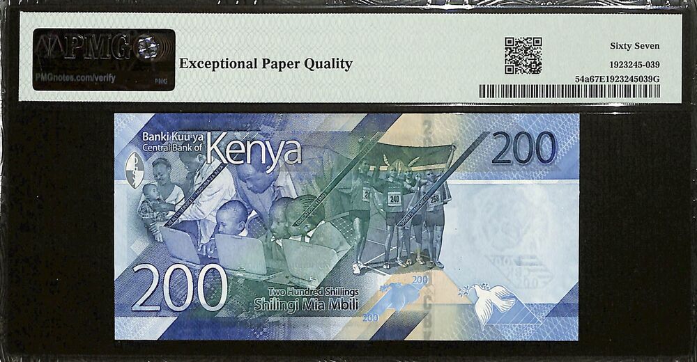 Kenya - 200 Shillings 2019 - Pick # 54a - PMG 67 EPQ