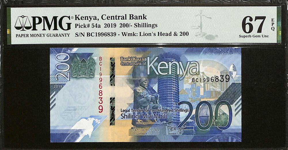 Kenya - 200 Shillings 2019 - Pick # 54a - PMG 67 EPQ