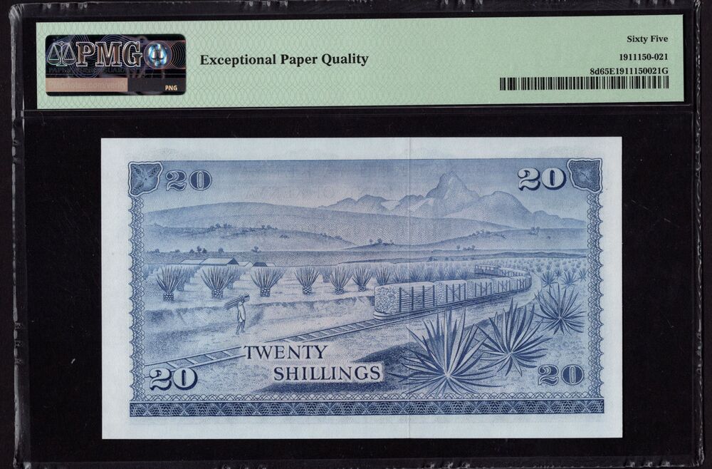 Kenya - 20 Shillings 1973 - Pick # 8d - PMG 65 EPQ