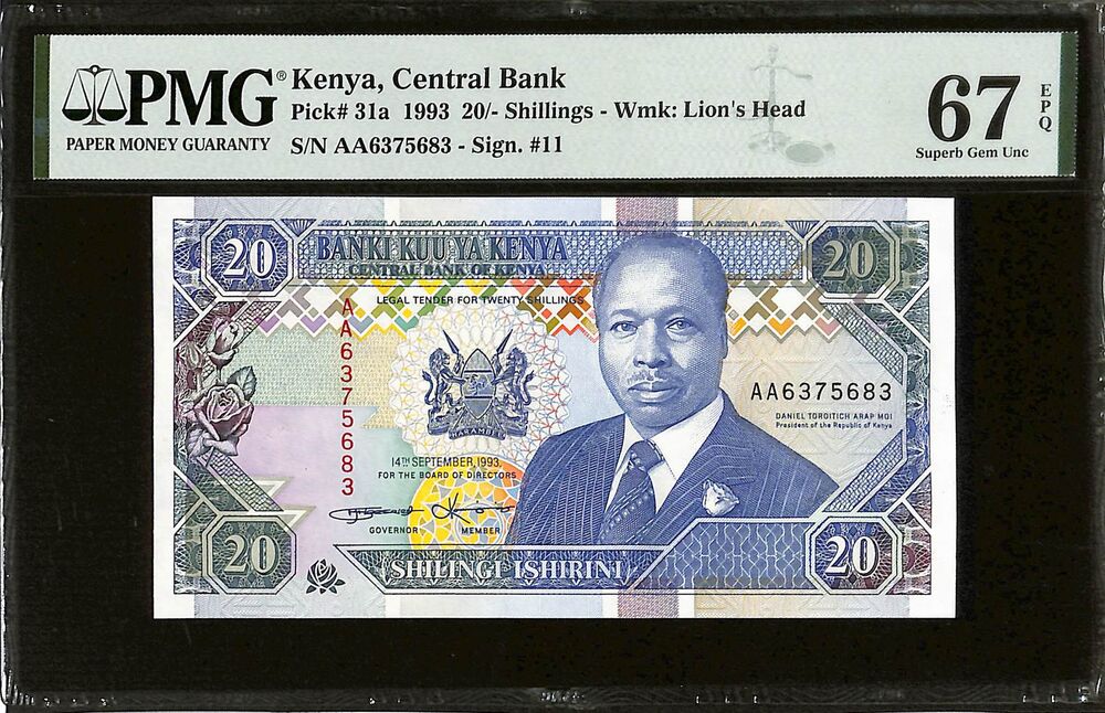 Kenya - 20 Shillings 1993 - Pick # 31a - PMG 67 EPQ