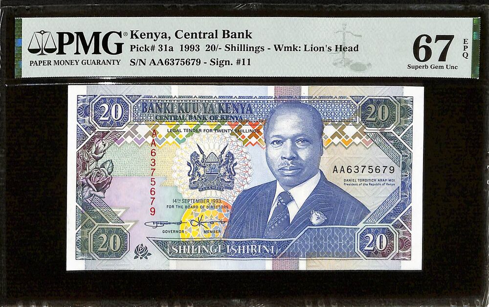 Kenya - 20 Shillings 1993 - Pick # 31a - PMG 67 EPQ