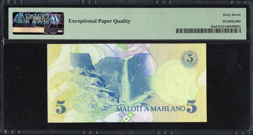 Lesotho - 5 Maloti 1989 - Pick # 10a - PMG 67 EPQ