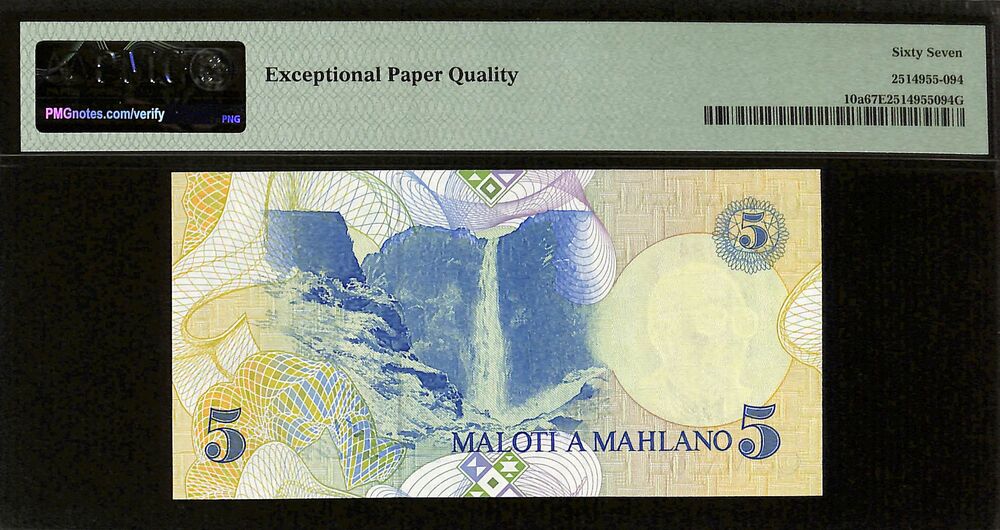 Lesotho - 5 Maloti 1989 - Pick # 10a - PMG 67 EPQ