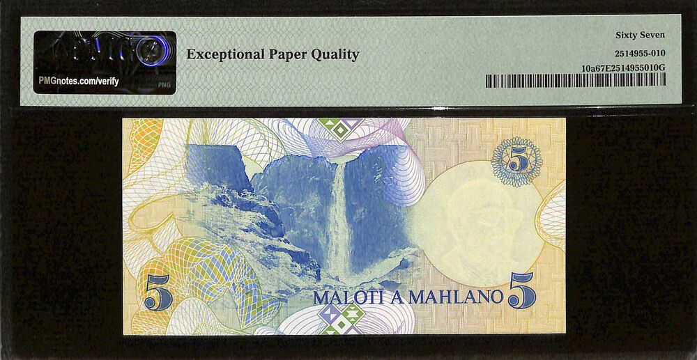 Lesotho - 5 Maloti 1989 - Pick # 10a - PMG 67 EPQ