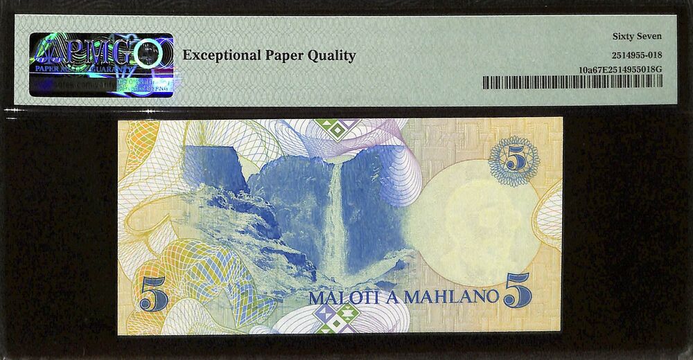 Lesotho - 5 Maloti 1989 - Pick # 10a - PMG 67 EPQ