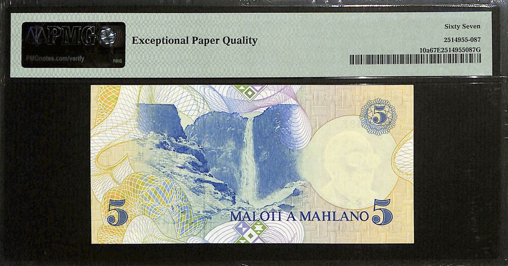 Lesotho - 5 Maloti 1989 - Pick # 10a - PMG 67 EPQ