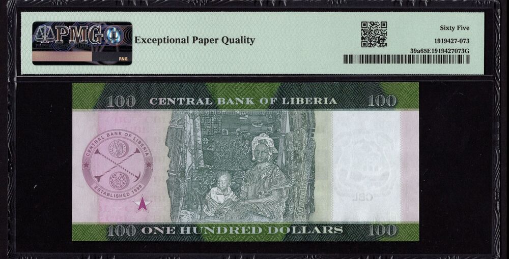 Liberia - 100 Dollars 2021-22 - Pick # 39a - PMG 65 EPQ