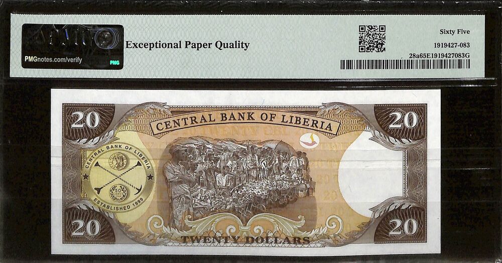 Liberia - 20 Dollars 2003 - Pick # 28a - PMG 65 EPQ