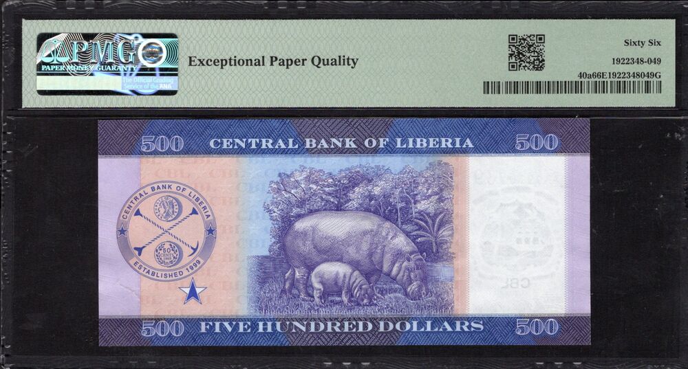 Liberia - 500 Dollars 2022 - Pick # 40a - PMG 66 EPQ
