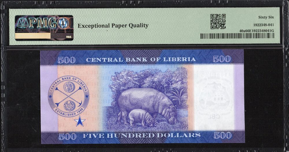 Liberia - 500 Dollars 2022 - Pick # 40a - PMG 66 EPQ