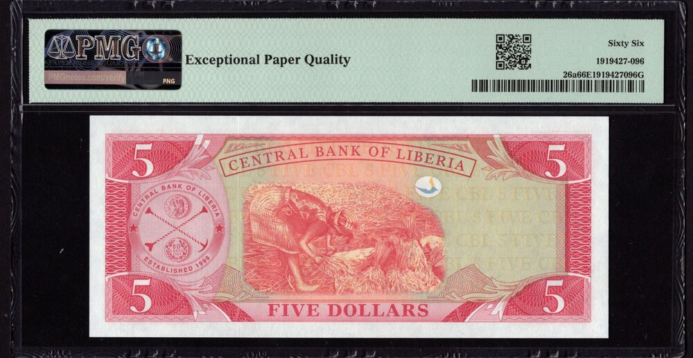 Liberia - 5 Dollars 2003 - Pick # 26a - PMG 66 EPQ
