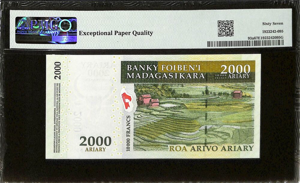 Madagascar - 200 Ariary 2007 - Pick # 93a - COMMEMORATIVE - PMG 67 EPQ
