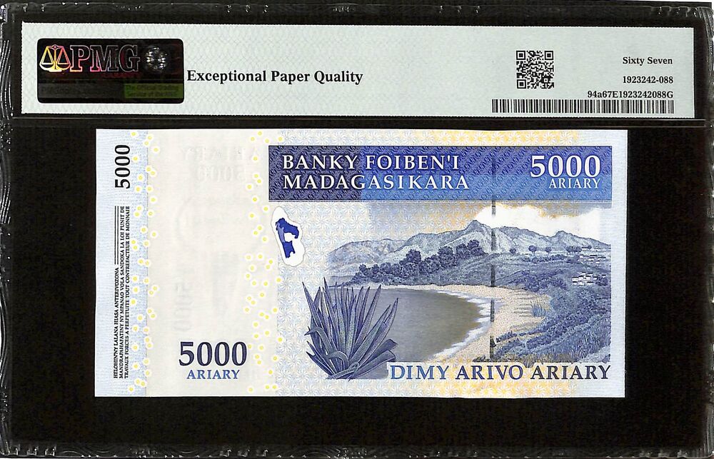 Madagascar - 5000 Ariary 2007 - Pick # 94a - COMMEMORATIVE - PMG 67 EPQ