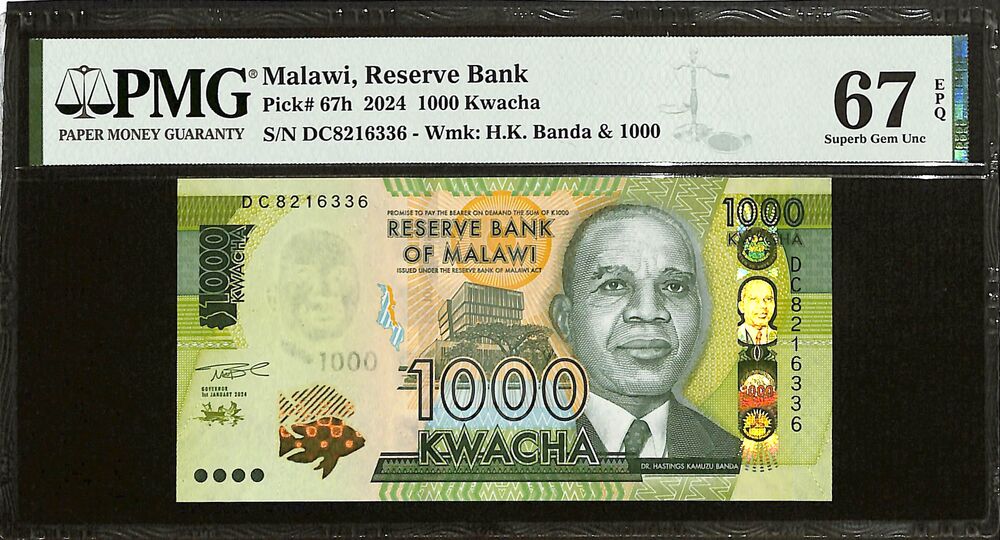 Malawi - 1000 Kwacha 2024 - Pick # 67h - PMG 67 EPQ