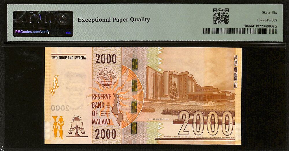 Malawi - 2000 Kwacha 2021 - Pick # 70a - PMG 66 EPQ