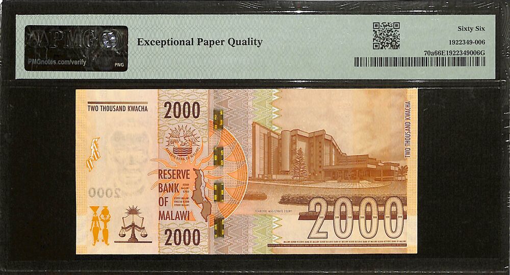 Malawi - 2000 Kwacha 2021 - Pick # 70a - PMG 66 EPQ