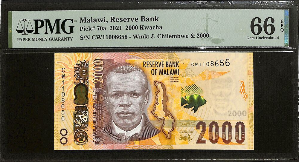 Malawi - 2000 Kwacha 2021 - Pick # 70a - PMG 66 EPQ
