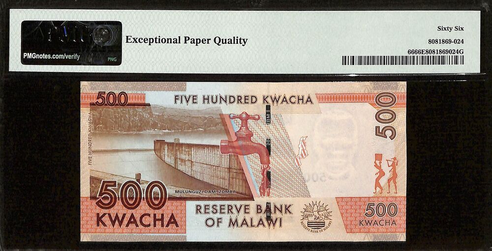 Malawi - 500 Kwacha 2014 - Pick # 66 - PMG 66 EPQ