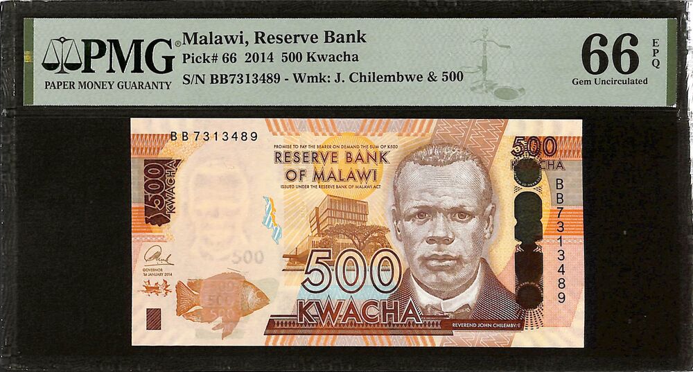 Malawi - 500 Kwacha 2014 - Pick # 66 - PMG 66 EPQ