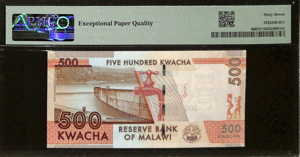 Malawi - 500 Kwacha 2014 - Pick # 66 - PMG 67 EPQ