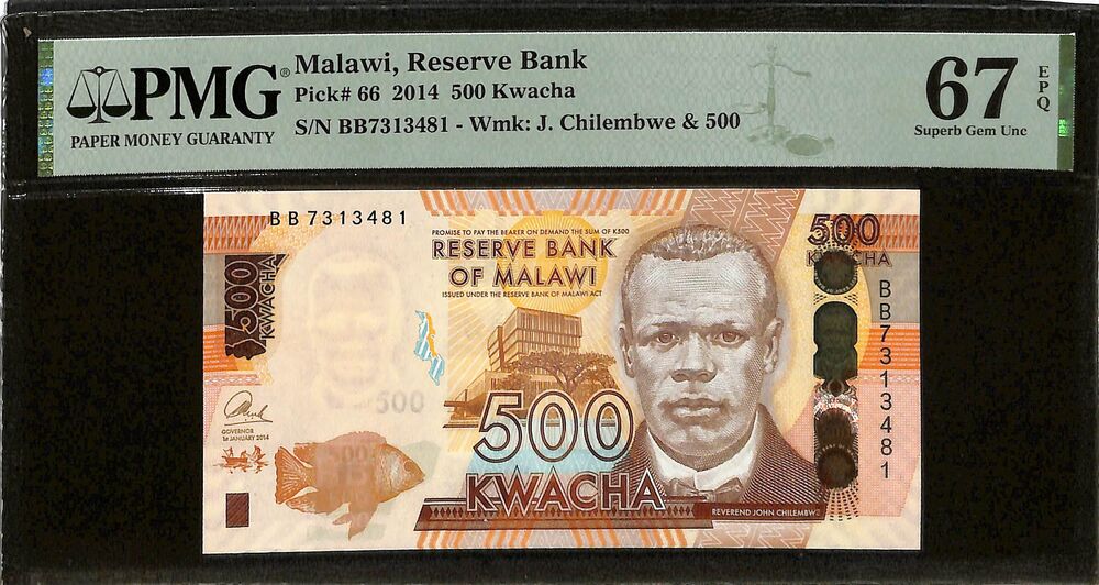 Malawi - 500 Kwacha 2014 - Pick # 66 - PMG 67 EPQ
