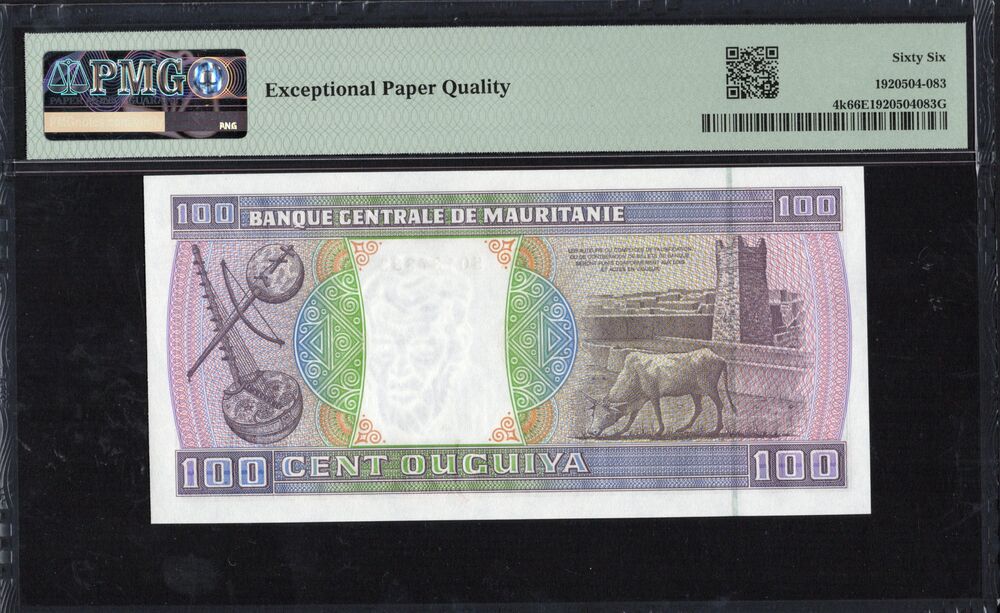 Mauritania - 100 Ouguiya 2002 - Pick # 4k - PMG 66 EPQ