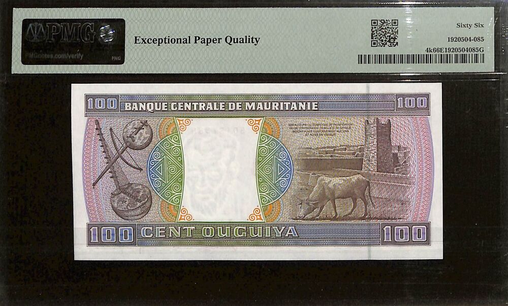 Mauritania - 100 Ouguiya 2002 - Pick # 4k - PMG 66 EPQ