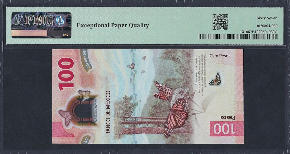 Mexico - 100 Pesos 2020 - Pick # 131a - PMG 67 EPQ