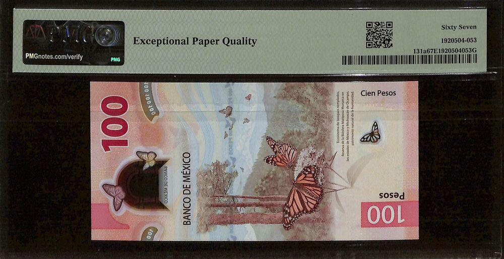 Mexico - 100 Pesos 2020 - Pick # 131a - PMG 67 EPQ