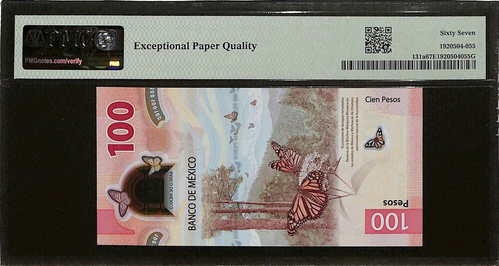 Mexico - 100 Pesos 2020 - Pick # 131a - PMG 67 EPQ